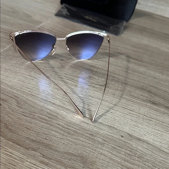 NEW TOM FORD VERONICA TF684 28G SUNGLASSES TOM FORD FT0684/S CAT EYE EYEWEAR Tom Ford Cat Eye Sunglasses TF684 Veronica 28G Gold 58mm  main image 4